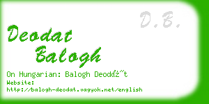 deodat balogh business card